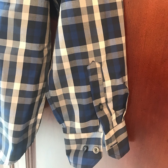 Mens EGARA Shirt from Men’s Wearhouse Blue Silver checkered size XXL - Picture 8 of 13